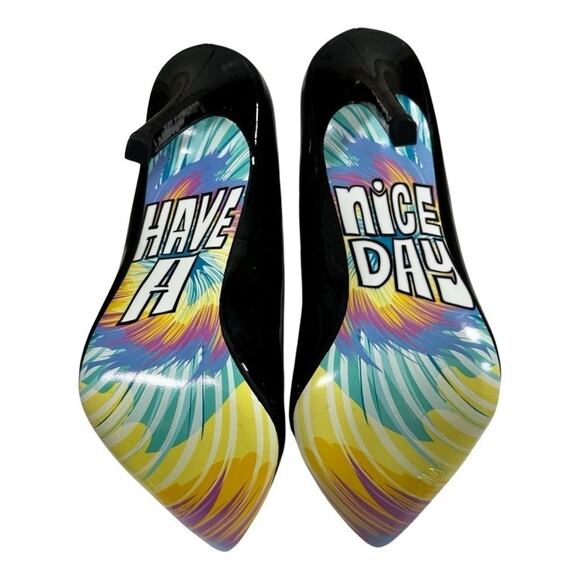 Taylor Says Black Patent Leather “Be Happy” Shoes SZ 9.5 - Picture 2 of 15